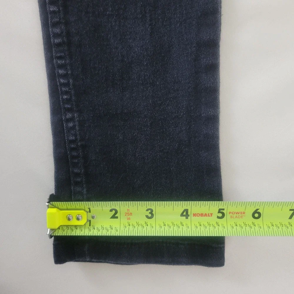 Reclaimed Vintage Jeans Womens 32 Black Denim Mid Rise Skinny Distressed 28x29.5